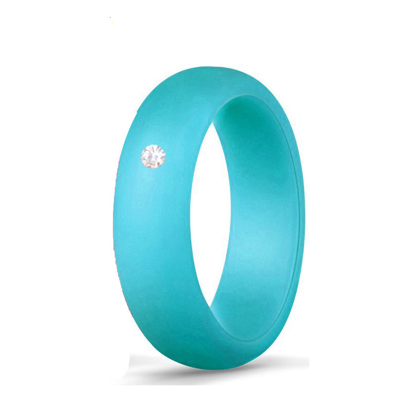 5.7MM Silicone Ring with Sparkling CZ Diamond – Lightweight, Flexible & Stylish Band for Everyday Comfort