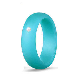 5.7MM Silicone Ring with Sparkling CZ Diamond – Lightweight, Flexible & Stylish Band for Everyday Comfort