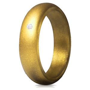 5.7MM Silicone Ring with Sparkling CZ Diamond – Lightweight, Flexible & Stylish Band for Everyday Comfort