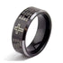 8mm Black Tungsten Carbide Ring with Engraved Cross & Lord's Prayer – Religious Wedding Band for Men & Women – Faith Jewelry