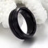 8mm Black Tungsten Carbide Wedding Band for Men – Center Groove Matte Finish Ring – Scratch Resistant Comfort Fit