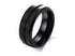 8mm Black Tungsten Carbide Wedding Band for Men – Center Groove Matte Finish Ring – Scratch Resistant Comfort Fit