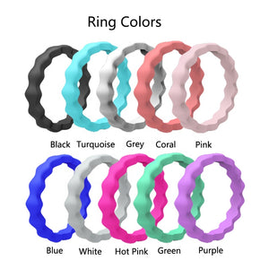 Wave Pattern Silicone Ring for Men – Flexible Rubber Band with Wavy Texture, Lightweight & Daily Comfort