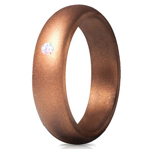 5.7MM Silicone Ring with Sparkling CZ Diamond – Lightweight, Flexible & Stylish Band for Everyday Comfort