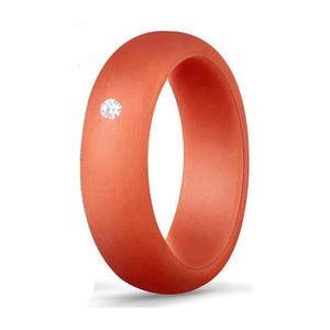 5.7MM Silicone Ring with Sparkling CZ Diamond – Lightweight, Flexible & Stylish Band for Everyday Comfort