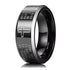 8mm Black Tungsten Carbide Ring with Engraved Cross & Lord's Prayer – Religious Wedding Band for Men & Women – Faith Jewelry