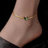 Gold Plated Stainless Steel Green Butterfly Anklet – Dainty Women’s Chain Ankle Bracelet for Summer & Beachwear