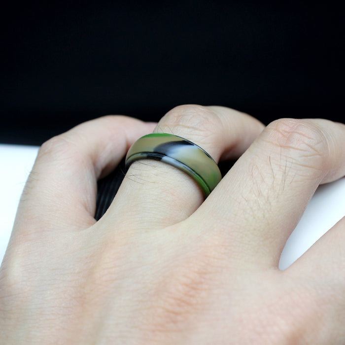 Men's Edge Silicone Ring – Stylish Comfort Fit Wedding Band with Dual Finish Design for Workout & Everyday Wear