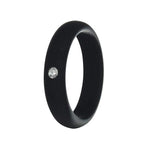 5MM Silicone Ring with Sparkling CZ Diamond – Slim, Flexible & Stylish Alternative for Active Lifestyles