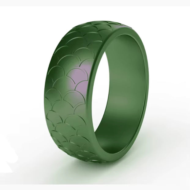 Fish Scale Silicone Ring for Men – Textured, Flexible Rubber Band with Unique Scale Pattern for Daily Wear