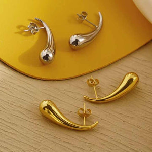 Minimalist Round Disc Drop Earrings, Long Hook Dangle Earrings, Stainless Steel in Gold and Silver Colors