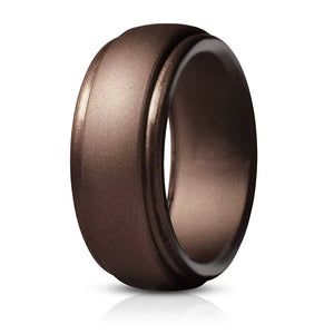 Men's Edge Silicone Ring – Stylish Comfort Fit Wedding Band with Dual Finish Design for Workout & Everyday Wear