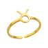 Adjustable Zodiac Ring for Women, 12 Constellations Aesthetic Stainless Steel Rings in Gold & Silver, Horoscope Jewelry