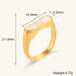 Gold Plated Oval Statement Ring – Stainless Steel Classic Band with Mother of Pearl or Black Onyx Inlay