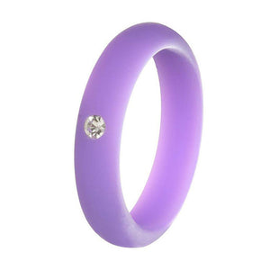 5MM Silicone Ring with Sparkling CZ Diamond – Slim, Flexible & Stylish Alternative for Active Lifestyles