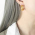Gold Plated Stainless Steel Chunky Twist Circle Earrings – Bold Stud Huggie Style with Statement CC-Inspired Design