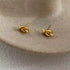Twisted Rope Knot Stud Earrings – Stainless Steel Minimalist Design in Gold or Silver for Classic Everyday Style
