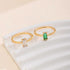 Emerald Cut Solitaire CZ Engagement Ring for Women, Gold Plated Stainless Steel, Dainty Rectangle Design