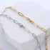 Paperclip Chain Bracelet, Stainless Steel, Gold & Silver Color, Adjustable, Minimalist Everyday Jewelry