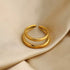 Adjustable Double Layer Open Ring – 18K Gold Plated Stainless Steel, Minimalist Bold Design, Everyday Statement Band