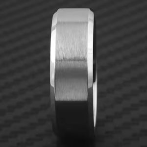 8mm White Tungsten Carbide Wedding Band Ring – Unisex Matte Finish Comfort Fit – Scratch Resistant & Durable