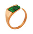 Adjustable Malachite Ring – Stainless Steel Statement Jewelry in Gold, Rose Gold, or Silver with Green Stone Accent