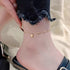 Gold Plated Stainless Steel Tiny Heart Beaded Anklet – Delicate Summer Charm Chain for Casual & Beach Style