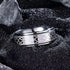 8mm Tungsten Carbide Wedding Band – Laser Engraved Celtic Knot Ring with Stepped Edges and Matte Brushed Finish