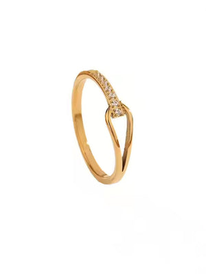 Elegant Teardrop CZ Stone Ring for Women, Stainless Steel Gold & Silver Finish Fashion Jewelry, Hypoallergenic Gift