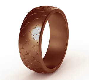 Fish Scale Silicone Ring for Men – Textured, Flexible Rubber Band with Unique Scale Pattern for Daily Wear