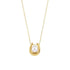 Gold Plated Stainless Steel Horseshoe Pendant Necklace with Pearl – U Shape Lucky Charm Minimalist Jewelry