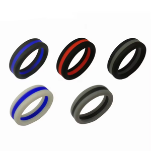 Triple Band Silicone Ring for Men – Sandwich Band For Women – Durable, Flexible Design with Distinctive Middle Stripe Accent