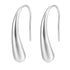 Minimalist Oval Loop Drop Earrings, Long Hook Dangle Earrings, Stainless Steel Design in Gold and Silver Tones
