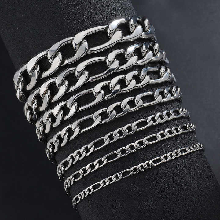 Classic Figaro Chain Necklace – Silver Plated Cuban Link for Men & Women, Everyday Minimalist Jewelry