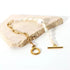 Freshwater Pearl Toggle Bracelet – 18K Gold Plated Stainless Steel Chain with OT Buckle, Chunky & Elegant Design