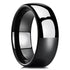 8mm Black Tungsten Carbide Domed Ring – Classic Unisex Wedding Band – Durable Polished Finish for Men and Women
