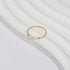 Thin Freshwater Pearl Stackable Ring for Women, Stainless Steel Band in Gold or Silver, Minimalist Design