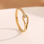 Elegant Teardrop CZ Stone Ring for Women, Stainless Steel Gold & Silver Finish Fashion Jewelry, Hypoallergenic Gift