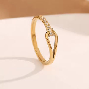 Elegant Teardrop CZ Stone Ring for Women, Stainless Steel Gold & Silver Finish Fashion Jewelry, Hypoallergenic Gift