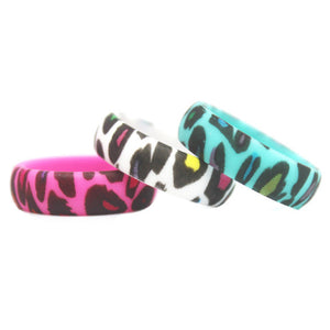 Trendy Silicone Leopard Pattern Ring – Soft Flexible Band with Embossed Animal-Inspired Texture for Daily Comfort