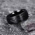 8mm Tungsten Carbide Wedding Band Ring – Domed Grooved Brushed Design – Comfort Fit for Men in Silver or Black