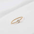 Solitaire Oval CZ Engagement Ring for Women, Thin Rope Chain Band, 18K Gold Plated Stainless Steel Wedding Ring