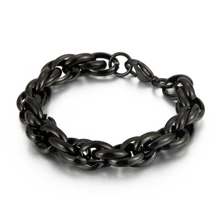 Men’s Black Cuban Link Stainless Steel Bracelet – Bold, Durable, Stylish Jewelry for Everyday Wear
