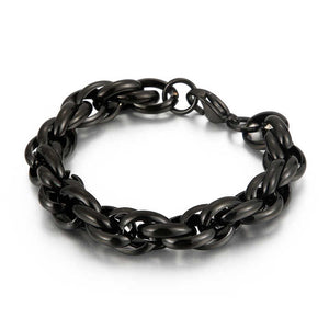 Men’s Black Cuban Link Stainless Steel Bracelet – Bold, Durable, Stylish Jewelry for Everyday Wear