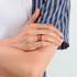 8mm Black Tungsten Carbide Ring with Red or Blue Meteorite Inlay and Deer Arrow Design – Hunter Wedding Band