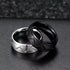 8mm Tungsten Carbide Wedding Band Ring – Domed Grooved Brushed Design – Comfort Fit for Men in Silver or Black