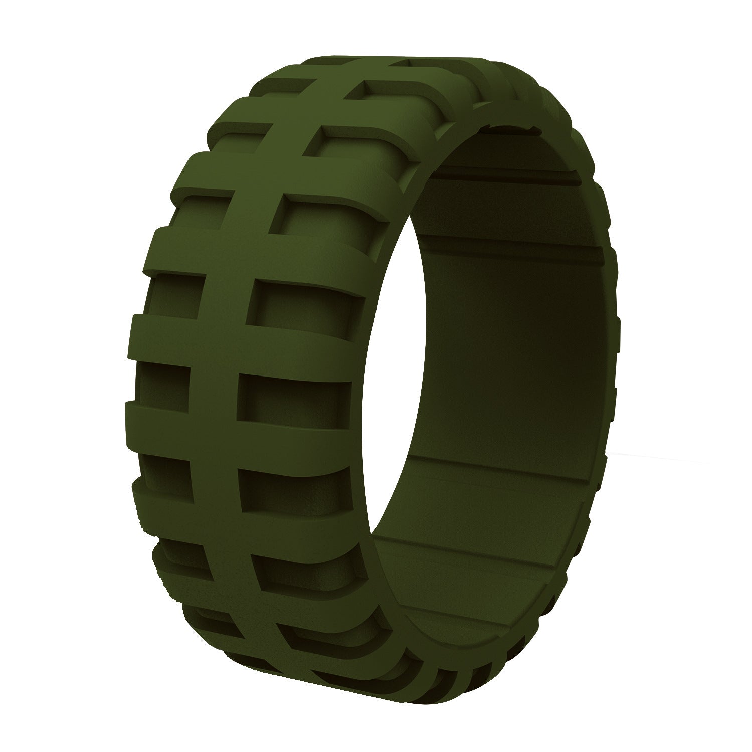 Men's Tire Pattern Silicone Wedding Ring – Durable Rubber Design, Comfortable Fit, Great for Active Lifestyle