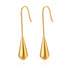 Long Hook Water Drop Dangle Earrings for Women, Stainless Steel, Elegant Teardrop Design, Gold & Silver Tones