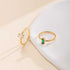 Emerald Cut Solitaire CZ Engagement Ring for Women, Gold Plated Stainless Steel, Dainty Rectangle Design