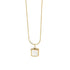 Gold Stainless Steel Necklace with Cushion Mother of Pearl Pendant, Twisted Chain, Elegant Minimalist Jewelry